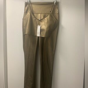 BB Dakota by Steve Madden Metallic Gold Cropped Pants 2 piece